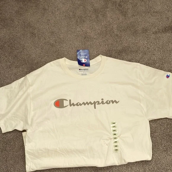 Brand New Large Crème Colored Champion Tee - Picture 1 of 1